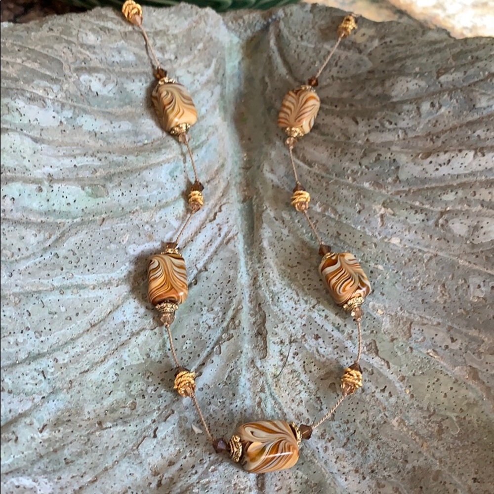 Gold and brown Necklace